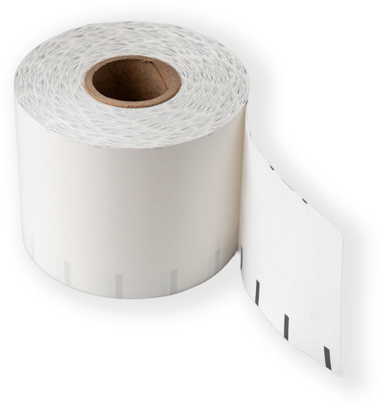 Roll of StickyPOS thermal labels